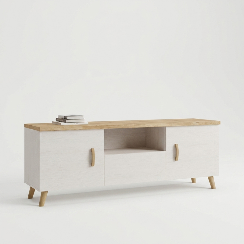 MUEBLE BAJO TV NÓRDICO BICOLOR