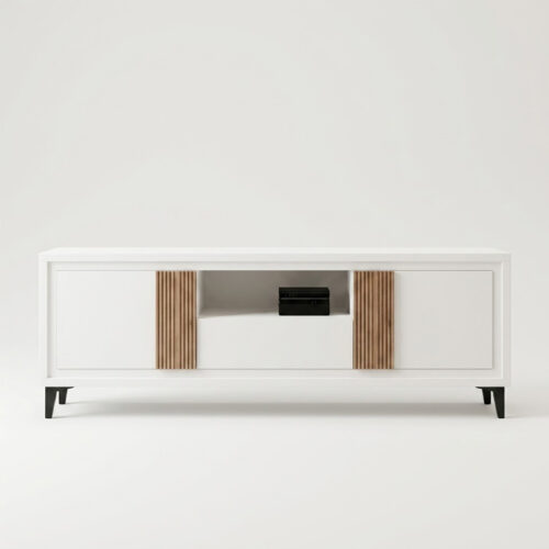 MUEBLE BAJO TV MODERNO CON TIRADORES ALISTONADOS