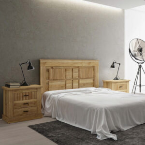 DORMITORIO NATURAL DESIGN CABECERO Y DOS MESITAS