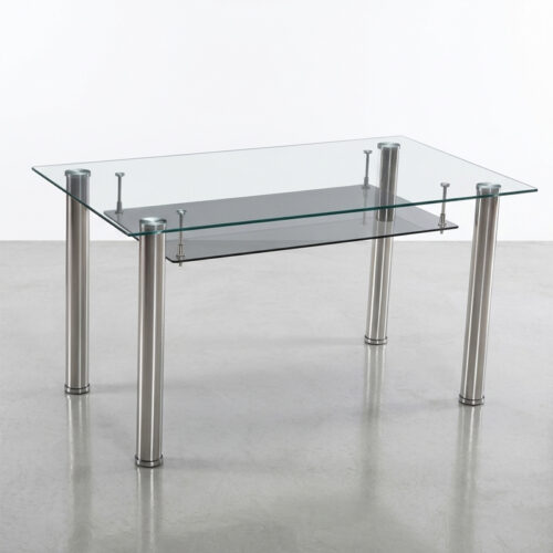 MESA-ZOMPRA MESA DE COMEDOR ZOMPRA - CRISTAL Y ACERO