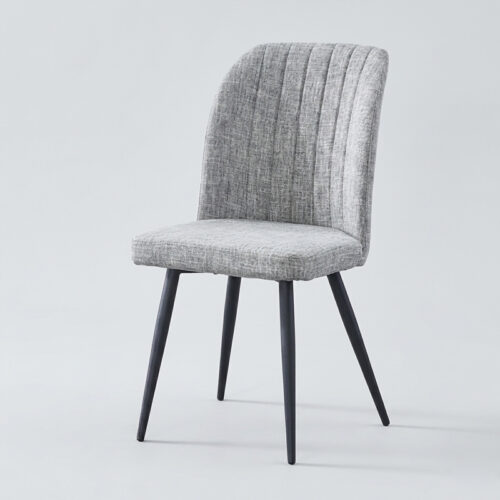 SILLA-RYRO-GRIS SILLA DE COMEDOR RYRO - DISEÑO NÓRDICO CON COSTURAS VERTICALES