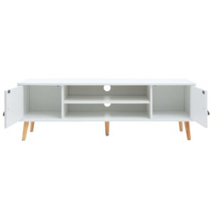 2-BAJO-TV-2 MUEBLE BAJO TV NÓRDICO - ACABADO BLANCO MATE Y PINO NATURAL