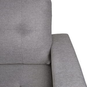 SOFÁ CHAISE LONGUE DE 3 PLAZAS CON ARCÓN MULTIUSOS - TELA MALMO GRIS
