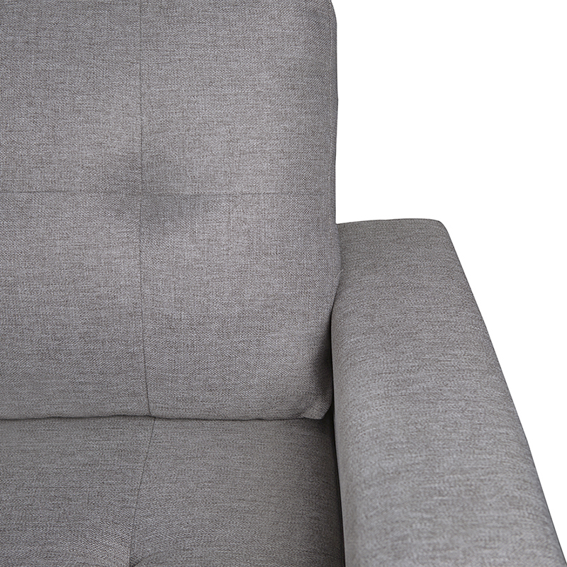 SOFÁ CHAISE LONGUE DE 3 PLAZAS CON ARCÓN MULTIUSOS - TELA MALMO GRIS