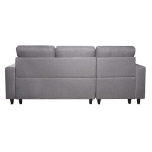 SOFÁ CHAISE LONGUE DE 3 PLAZAS CON ARCÓN MULTIUSOS - TELA MALMO GRIS