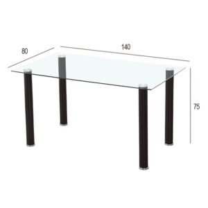 MESA_negro_medidas-1 CONJUNTO DE COMEDOR - MESA DE CRISTAL TEMPLADO Y 4 SILLAS TAPIZADAS
