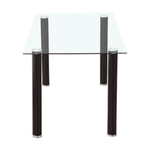 MESA_negro_vista1 CONJUNTO DE COMEDOR - MESA DE CRISTAL TEMPLADO Y 4 SILLAS TAPIZADAS