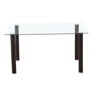 _MESA_negro_vista2 CONJUNTO DE COMEDOR - MESA DE CRISTAL TEMPLADO Y 4 SILLAS TAPIZADAS