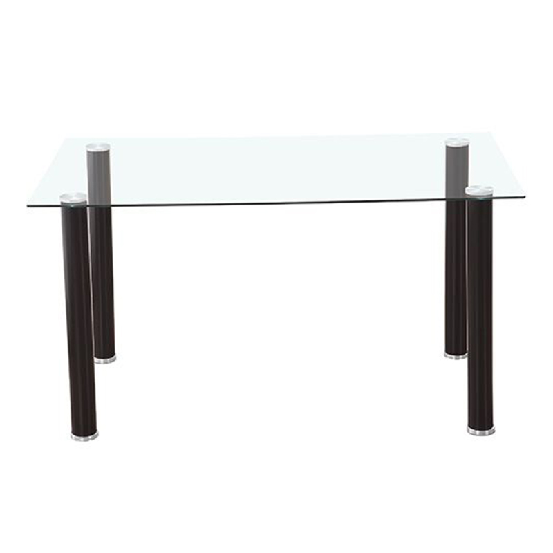 _MESA_negro_vista2 CONJUNTO DE COMEDOR - MESA DE CRISTAL TEMPLADO Y 4 SILLAS TAPIZADAS