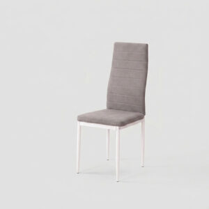 SILLA-BLANCA CONJUNTO DE COMEDOR - MESA DE CRISTAL TEMPLADO Y 4 SILLAS TAPIZADAS