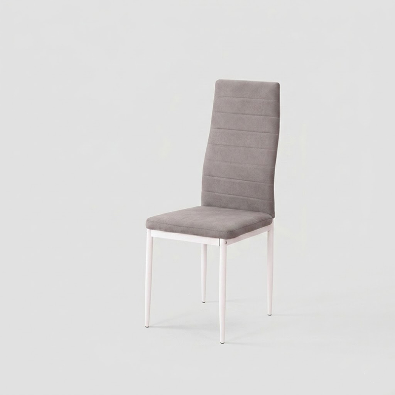 SILLA-BLANCA CONJUNTO DE COMEDOR - MESA DE CRISTAL TEMPLADO Y 4 SILLAS TAPIZADAS