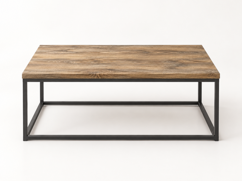 Mesa de centro industrial de madera y metal Mesa de centro industrial de madera y metal